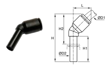 45° PLUG-IN D8 TAIL D8