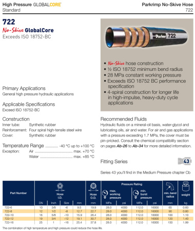 Рукав высокого давления SAE100R12-EN856 DN12